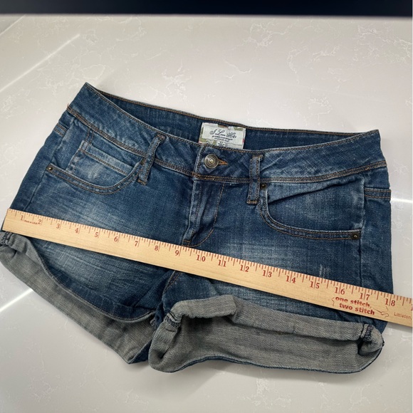 I love H81 Blue Denim Shorts with Stitch and Distressed Detail- Size: 21 - Picture 10 of 14